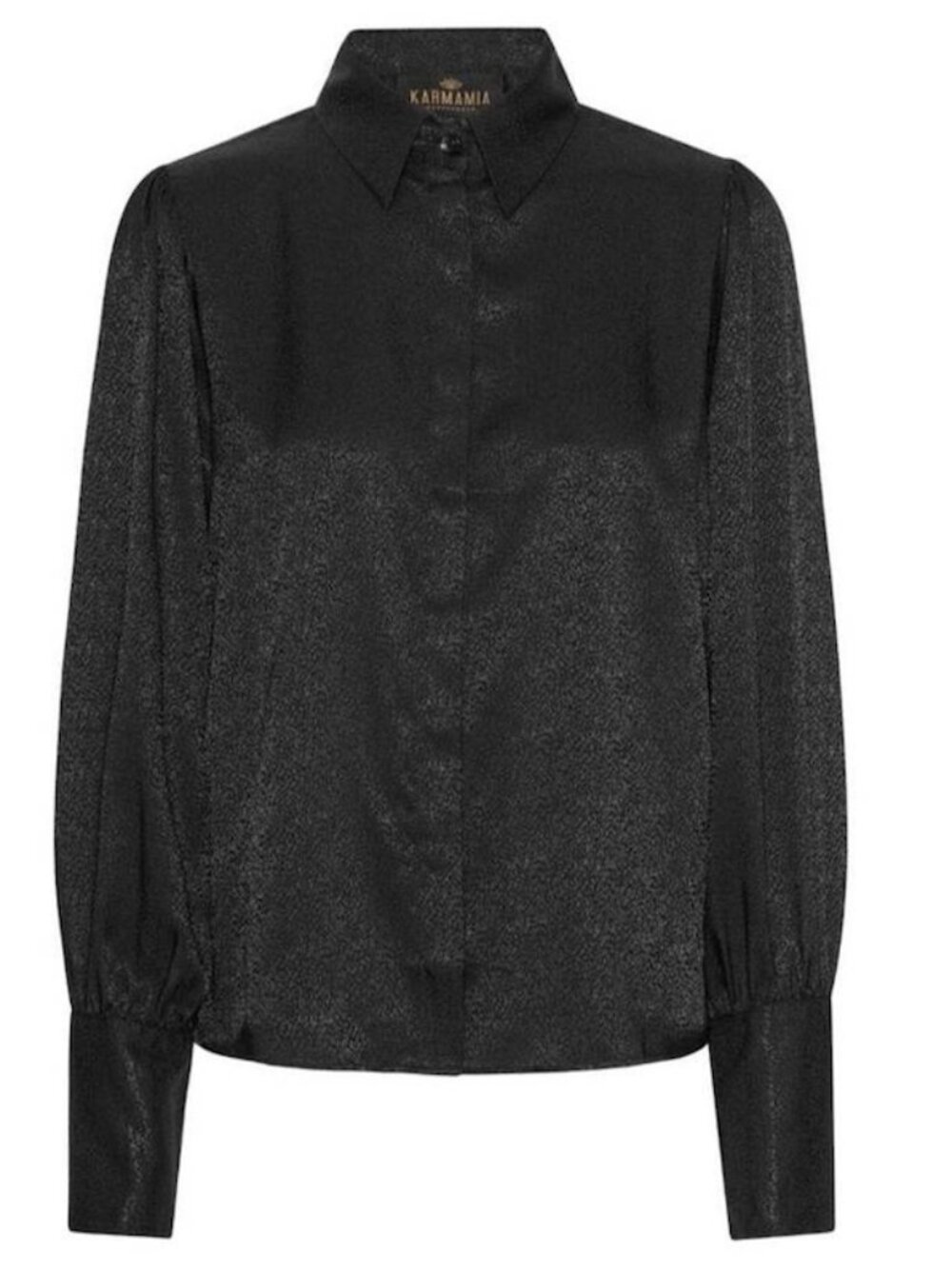 Karmamia Honey Shirt Black Leopard Jacquard Button Front Blouse Size S